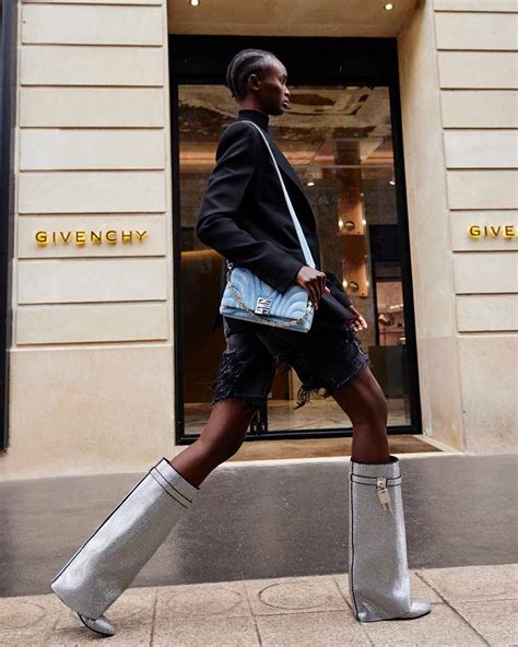 givenchy shark boots silver|More.